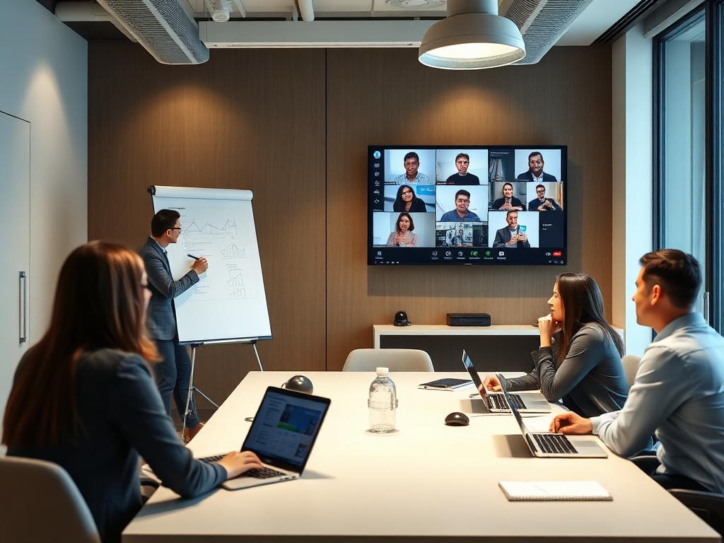 Training session with in-room and remote participants